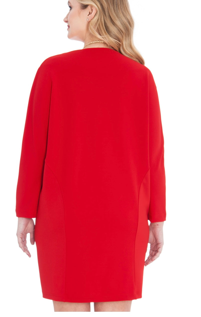 BATWING SCOOP NECK PLUS SIZE MINI DRESS