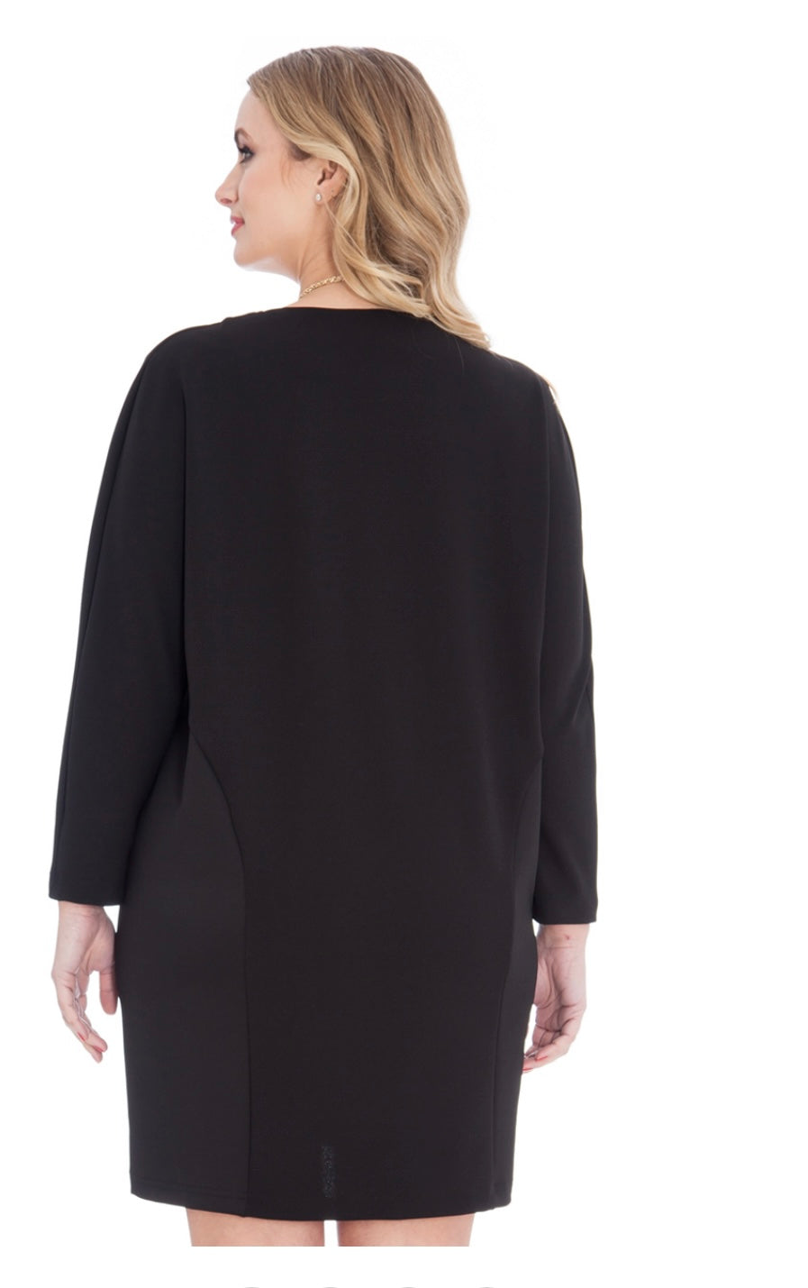 BATWING SCOOP NECK PLUS SIZE MINI DRESS
